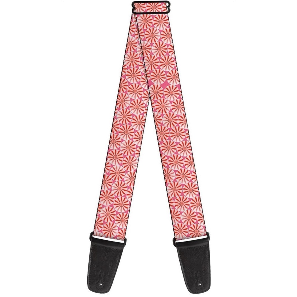 8N28/ Buckle-Down Guitar Strap Peppermint Candies 2 Inches Wide